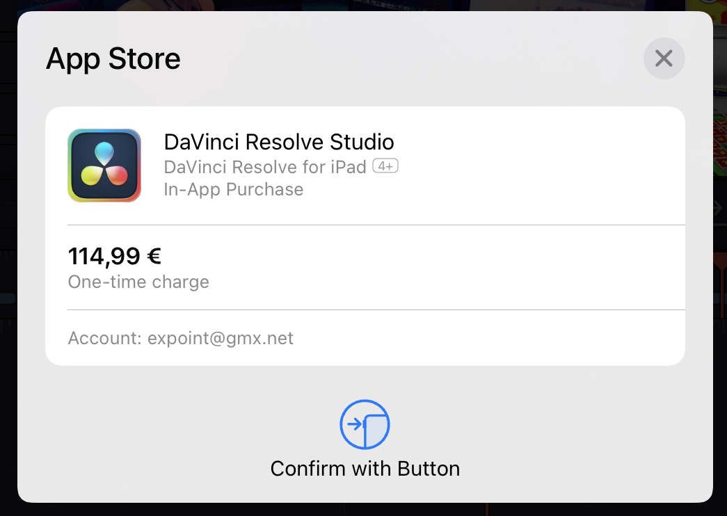 DaVinci Resolve Studio iPad 115 EUR
