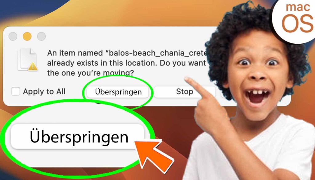 Überspringen von bereits vorhandenen Dateien auf dem Mac