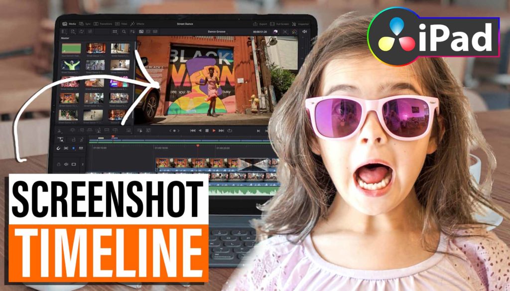 Screenshot von Timeline in DaVinci Resolve iPad