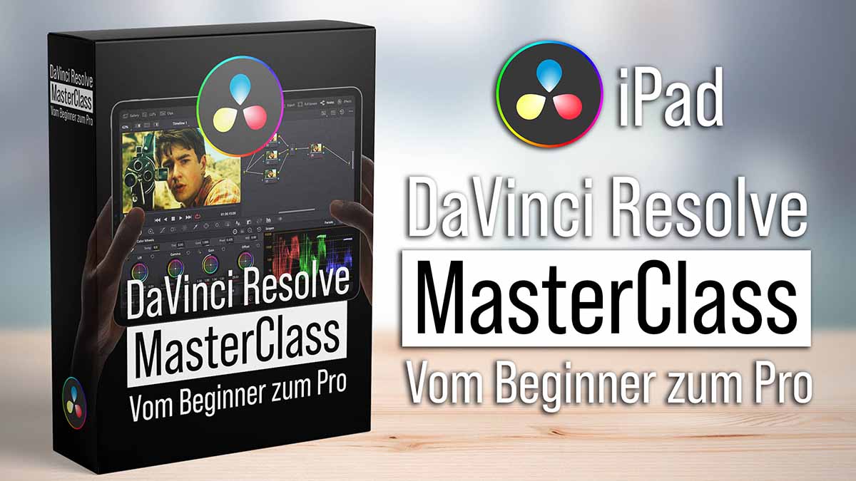 DaVinci Resolve iPad MasterClass 3D Product MockUp - DE