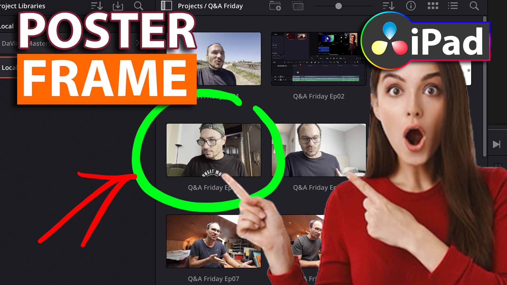 Thumbnail im Projekt Manager verstellen (DaVinci Resolve iPad)