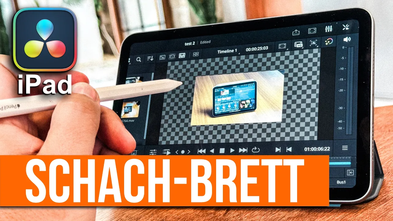 Schachbrett? Alpha-Hintergründe in DaVinci Resolve iPad