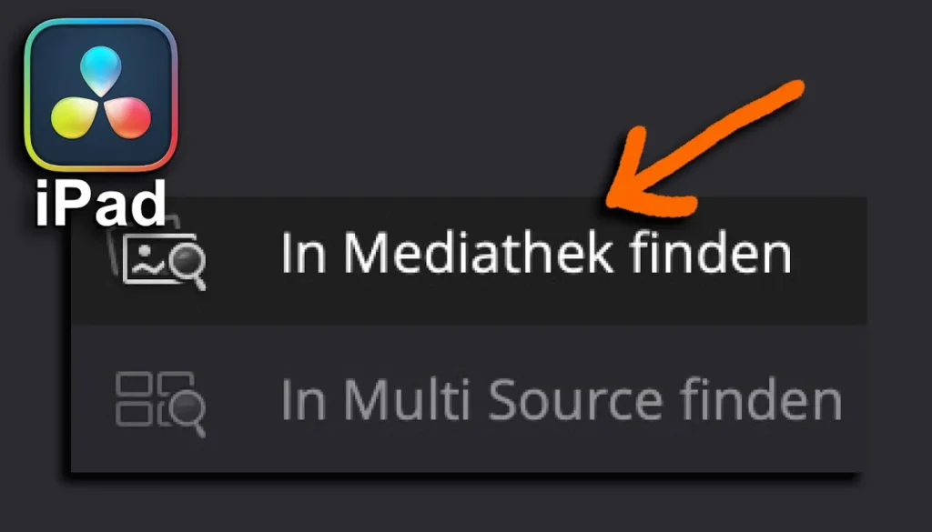 Timeline Clips sofort im Media Pool finden (DaVinci Resolve iPad)